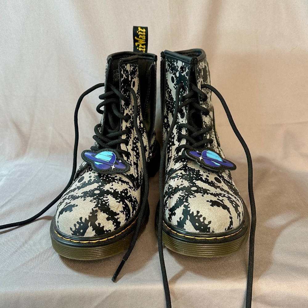 Youth Space Themed Dr. Marten Boots with Side Zip